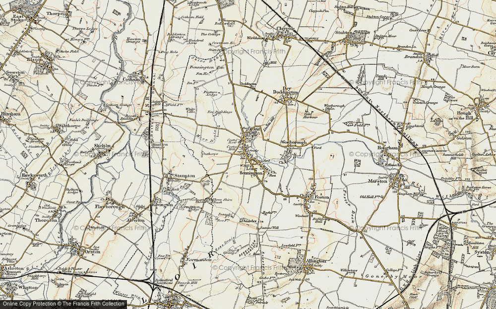 Old Map of Long Bennington, 1902-1903 in 1902-1903