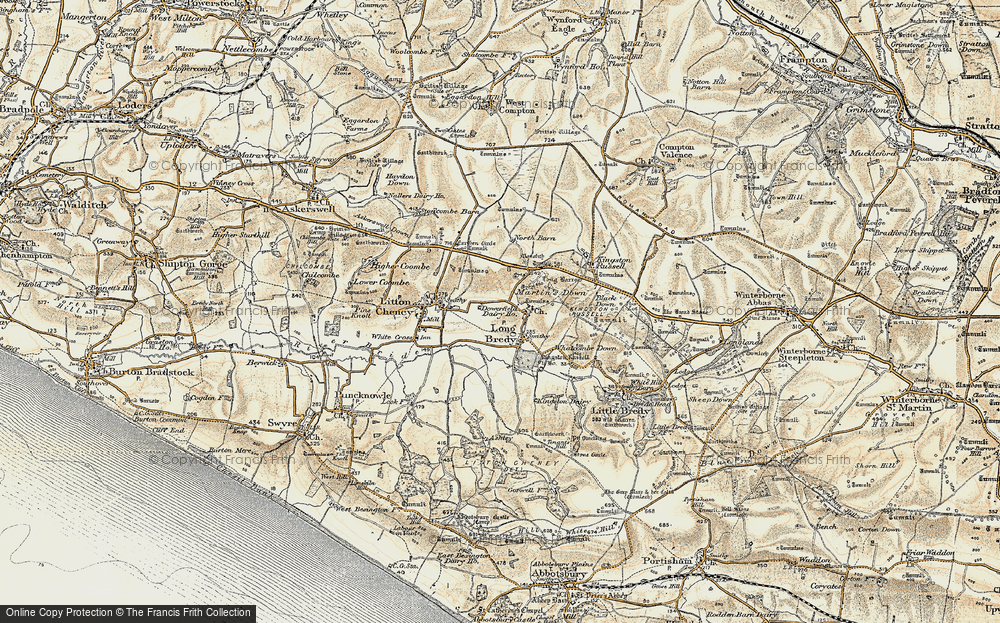 Old Map of Long Bredy, 1899 in 1899