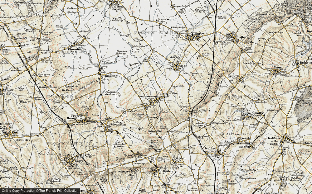 Old Map of Historic Map covering Brock Hill in 1902-1903