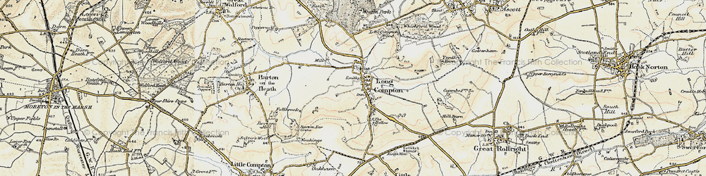 Old map of Long Compton in 1899