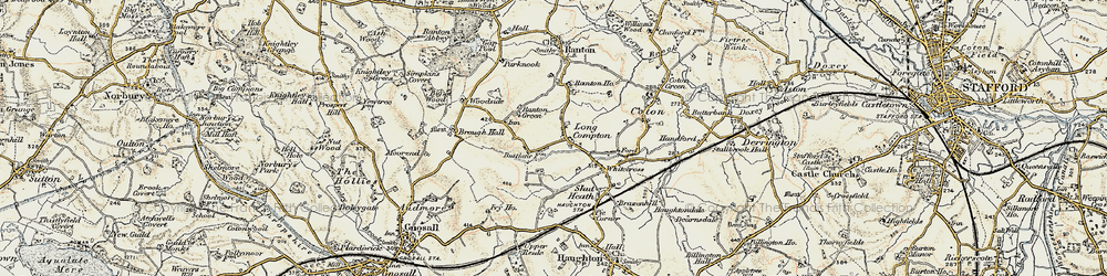 Old map of Long Compton in 1902