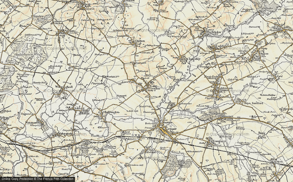 Old Map of Long Crendon, 1898 in 1898