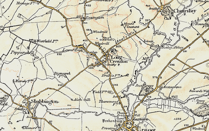 Old map of Long Crendon in 1898