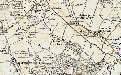Old map of Long Crichel in 1897-1909