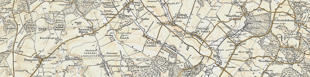 Old map of Long Crichel in 1897-1909