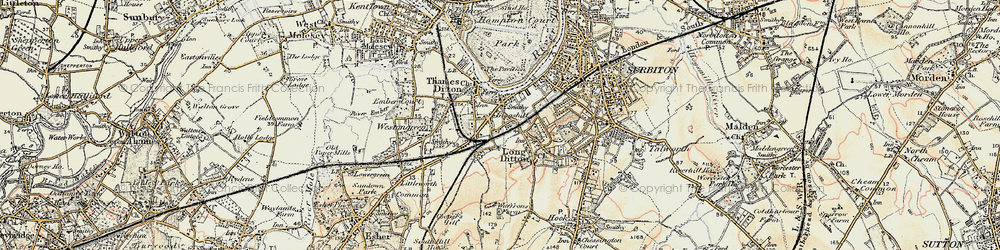 Old map of Long Ditton in 1897-1909