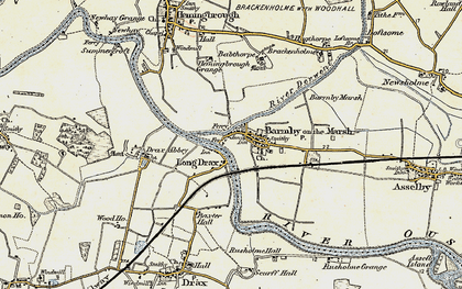 Old map of Long Drax in 1903
