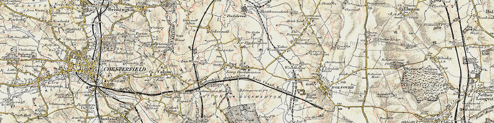Old map of Long Duckmanton in 1902-1903