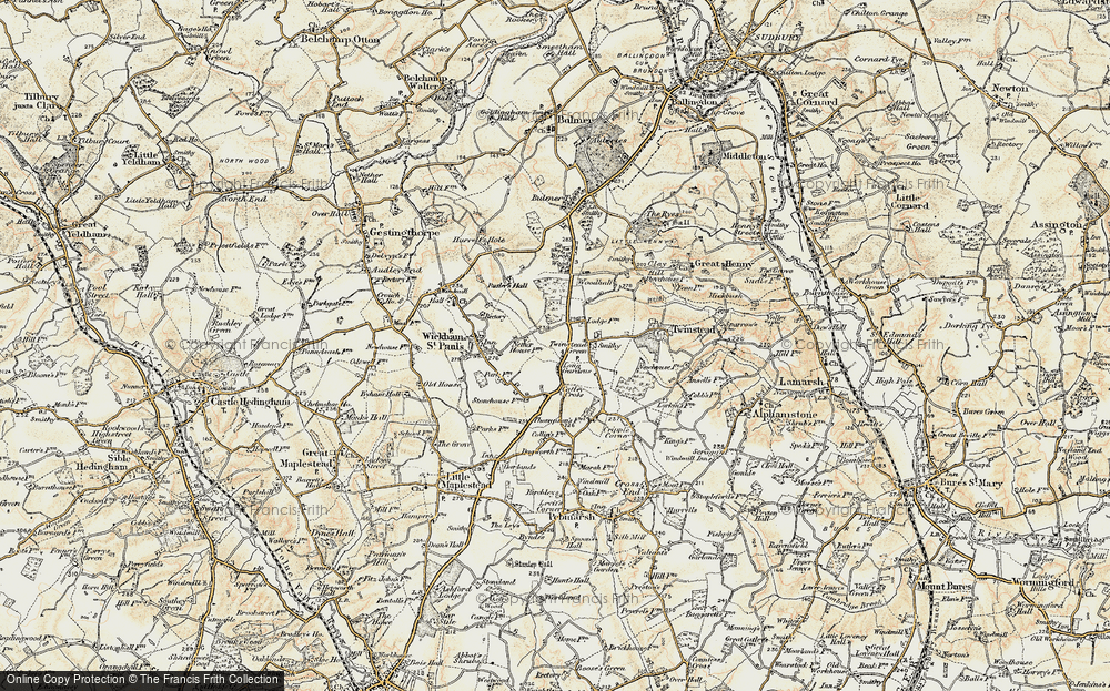 Old Map of Long Gardens, 1898-1901 in 1898-1901