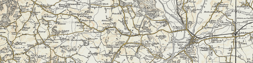 Old map of Long Green in 1899-1900