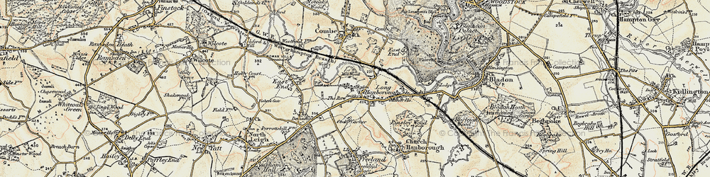 Old map of Long Hanborough in 1898-1899