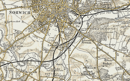 Old map of Long John's Hill in 1901-1902