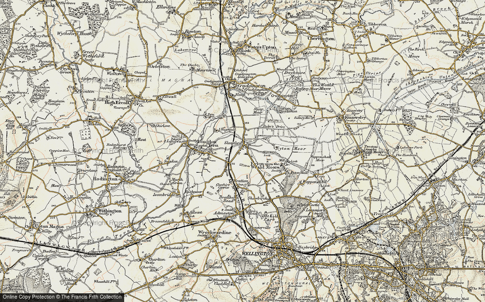 Old Map of Historic Map covering Wappenshall in 1902