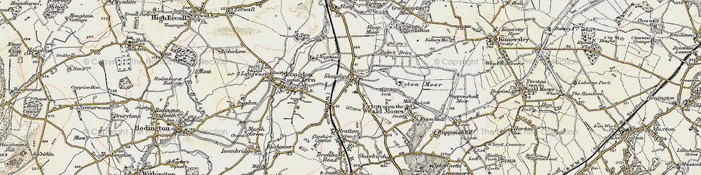 Old map of Long Lane in 1902