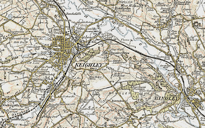 Old map of Long Lee in 1903-1904