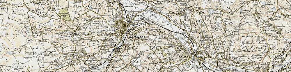 Old map of Long Lee in 1903-1904