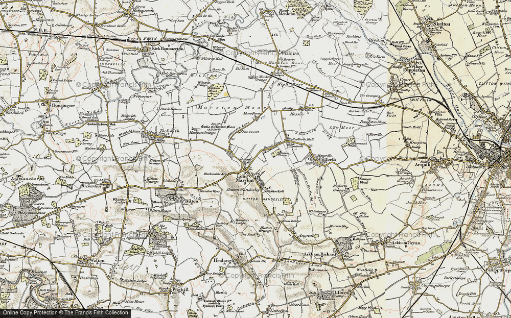 Old Map of Historic Map covering Hutton Wandesley in 1903