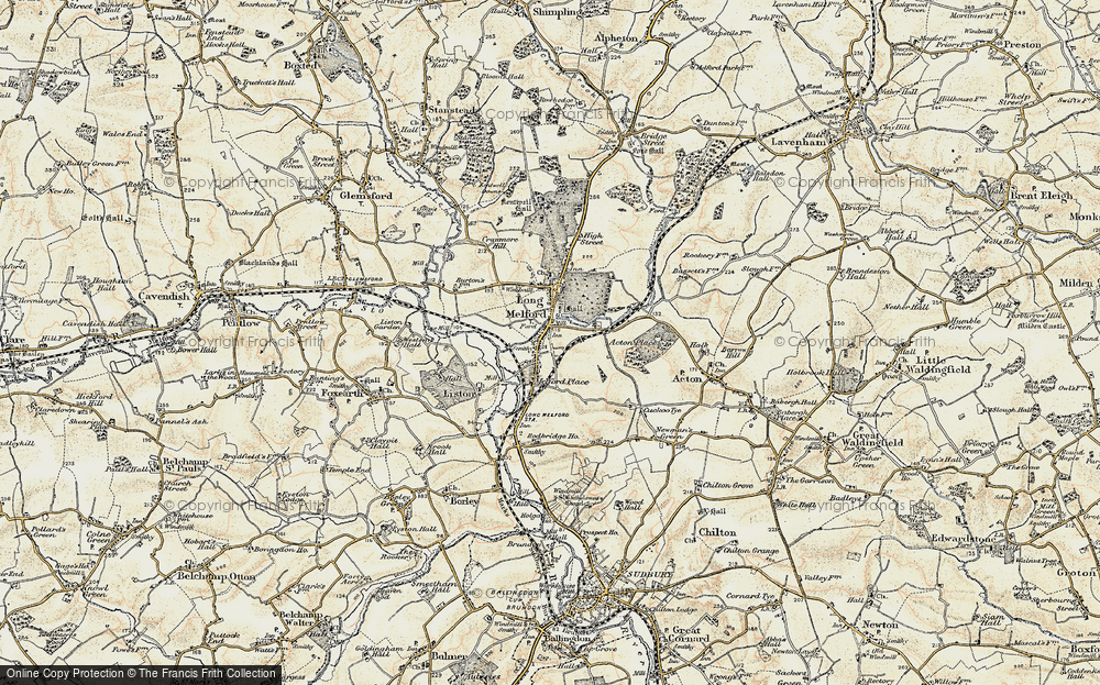 parts 63 & 72 Long Melford old Suffolk map 1925 