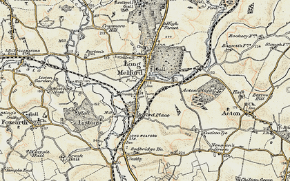 Old map of Long Melford in 1898-1901