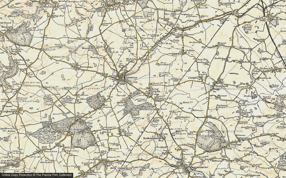 Old Map of Historic Map covering Addy's Firs in 1898-1899