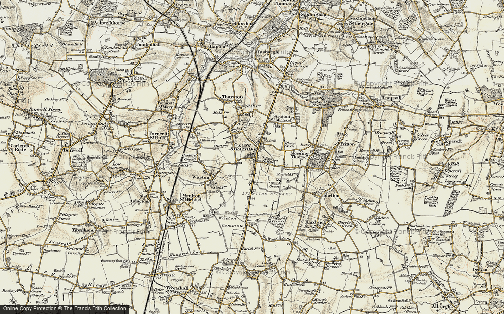Old Map of Long Stratton, 1901-1902 in 1901-1902