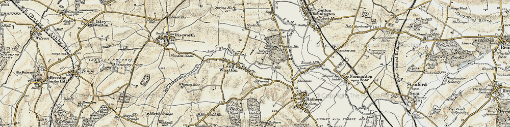 Old map of Long Whatton in 1902-1903