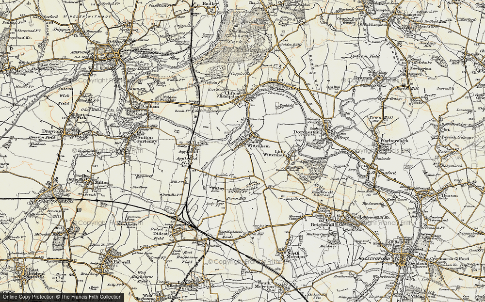 Old Map of Long Wittenham, 1897-1898 in 1897-1898