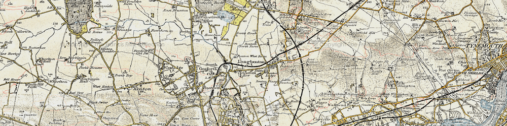 Old map of Longbenton in 1901-1903