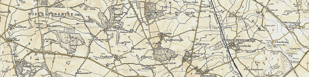 Old map of Longborough in 1899
