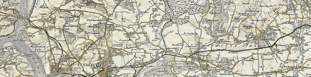 Old map of Longbridge in 1899-1900