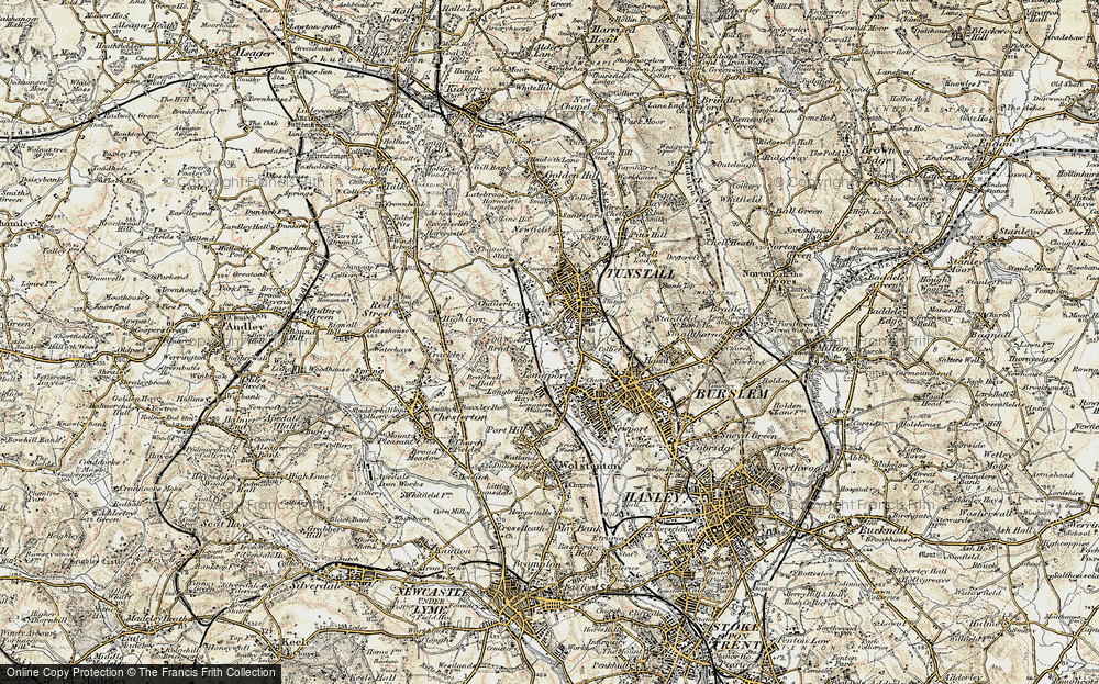 Old Map of Longbridge Hayes, 1902 in 1902