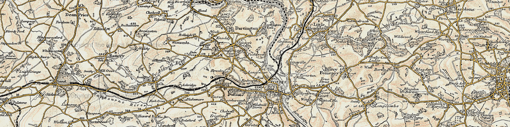 Old map of Longcause in 1899