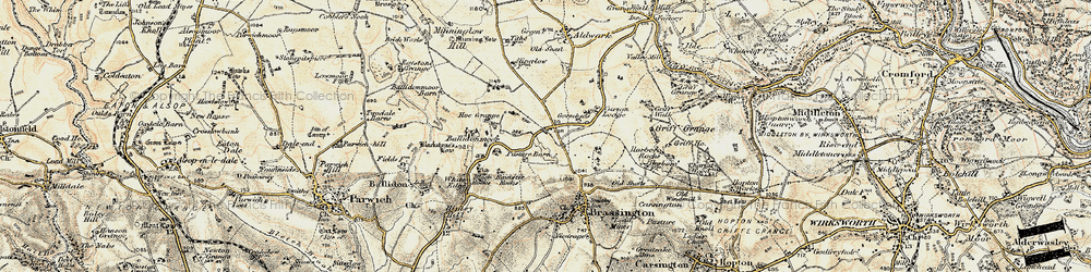 Old map of Ballidonmoor in 1902-1903