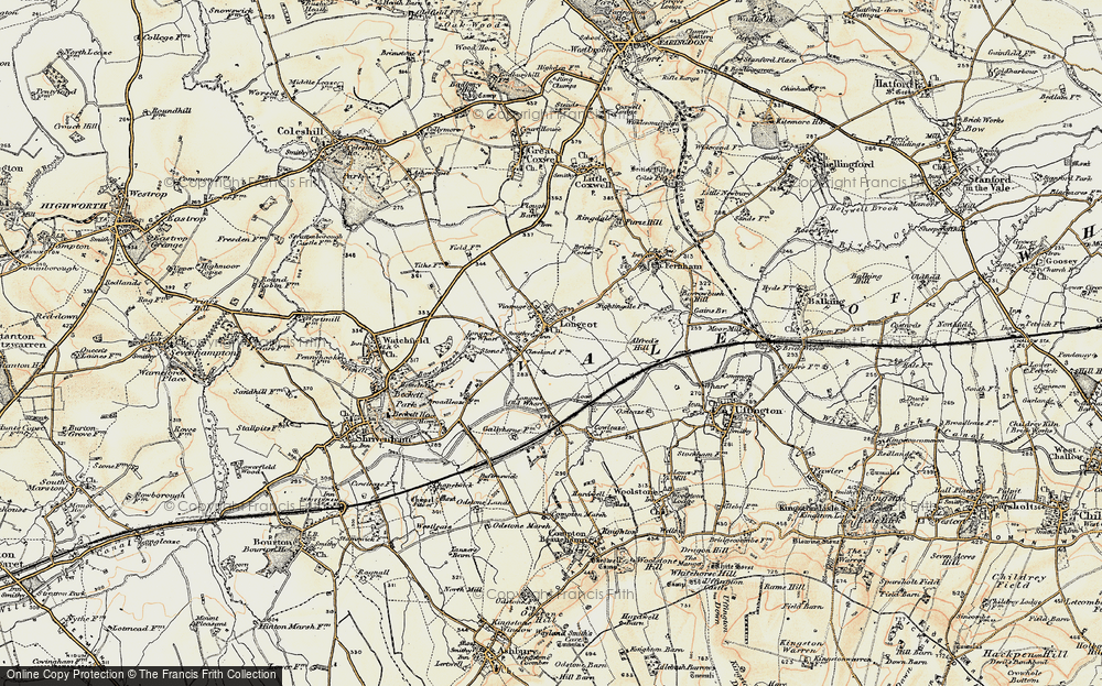 Old Map of Longcot, 1898-1899 in 1898-1899