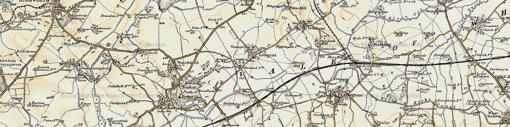 Old map of Longcot in 1898-1899