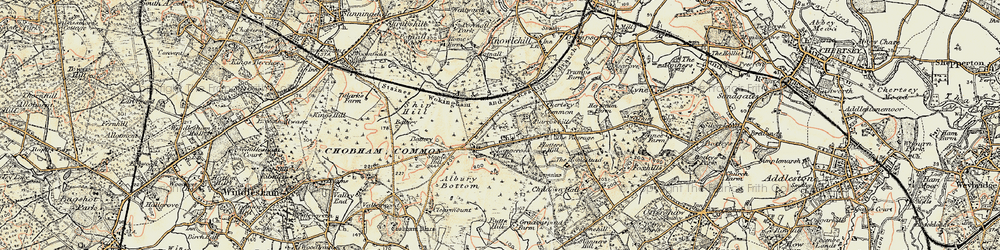 Old map of Longcross in 1897-1909