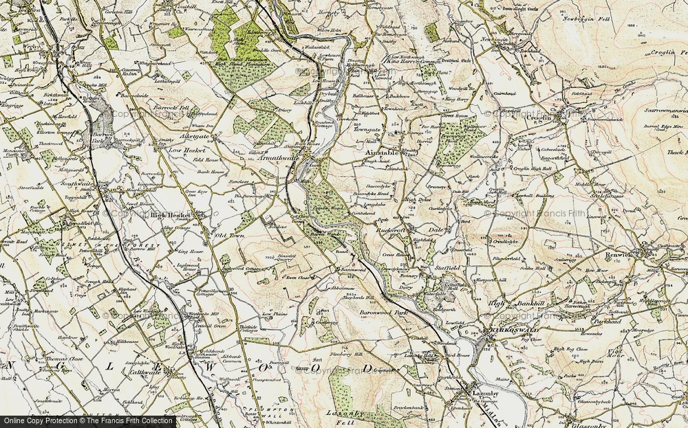 Old Map of Historic Map covering Baron Wood in 1901-1904