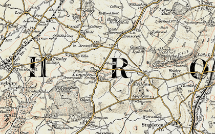 Old map of Longden in 1902