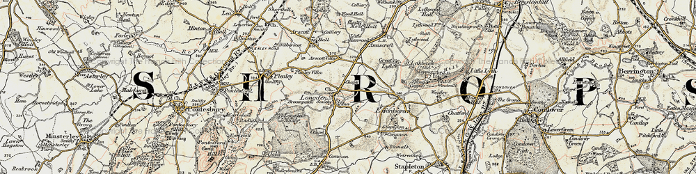 Old map of Longden in 1902
