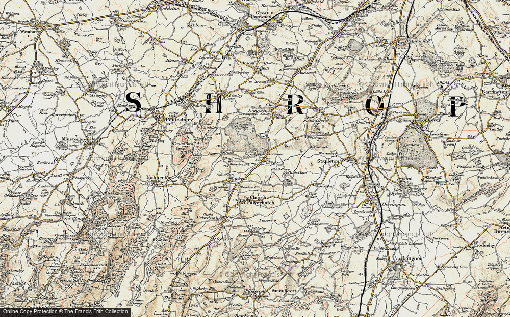 Old Map of Longden Common, 1902-1903 in 1902-1903