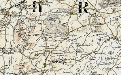 Old map of Longden Common in 1902-1903
