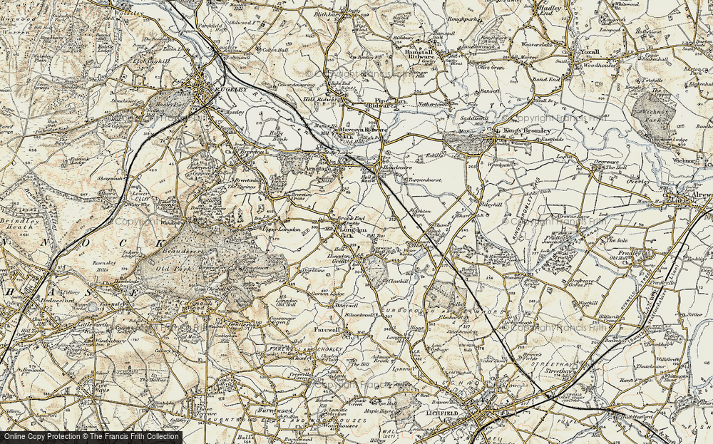 Old Map of Longdon, 1902 in 1902