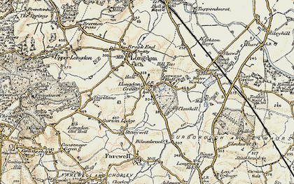 Old map of Longdon Green in 1902