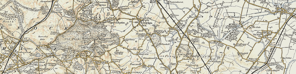 Old map of Longdon Green in 1902