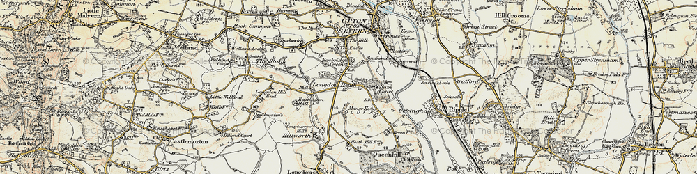 Old map of Longdon Heath in 1899-1901