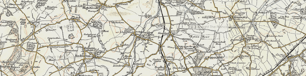 Old map of Longdon on Tern in 1902