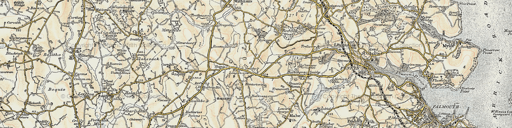Old map of Longdowns in 1900