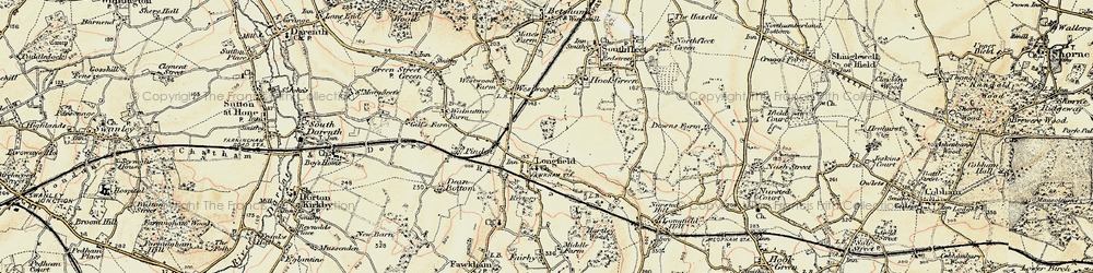 Old map of Longfield in 1897-1898