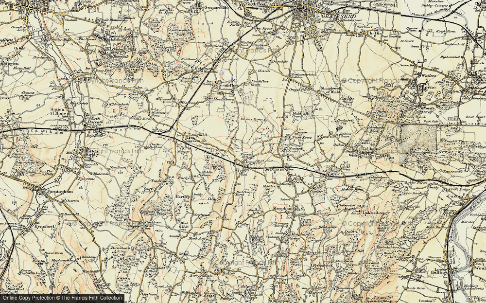 Old Map of Longfield Hill, 1897-1898 in 1897-1898