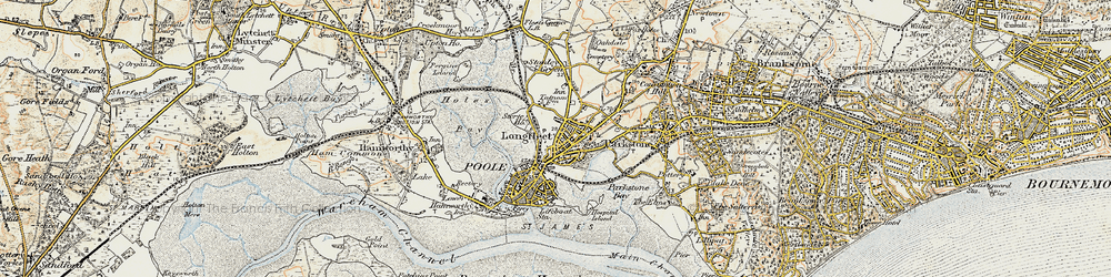 Old map of Longfleet in 1899-1909